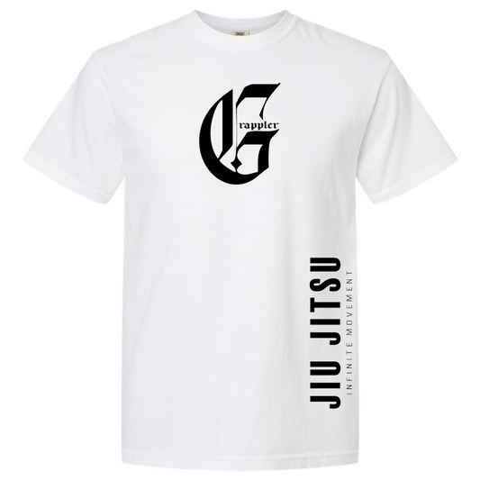 Grappler White Garment Dyed Heavy Cotton T-Shirt